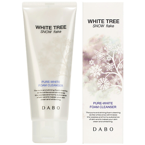 Крем для умывания DABO Пенка для умывания для глубокого очищения пор White Tree Snow Flake Pure-White Foam Cleanser