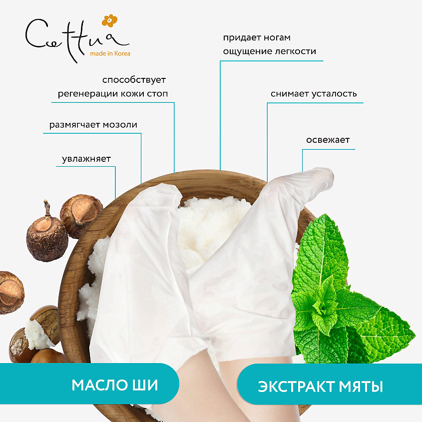 фото Cettua увлажняющая маска для ног silky&shiny foot mask