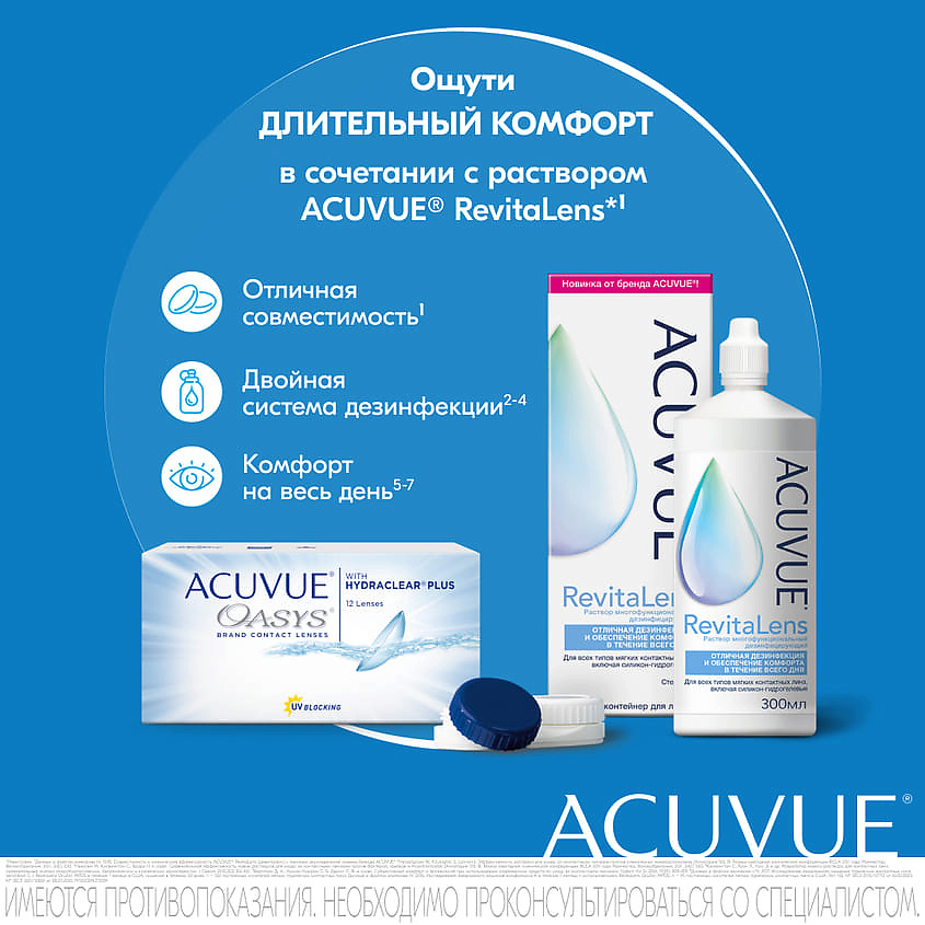 ACUVUE Двухнедельные контактные линзы ACUVUE OASYS with HYDRACLEAR PLUS 12 шт. ACV000126 - фото 5