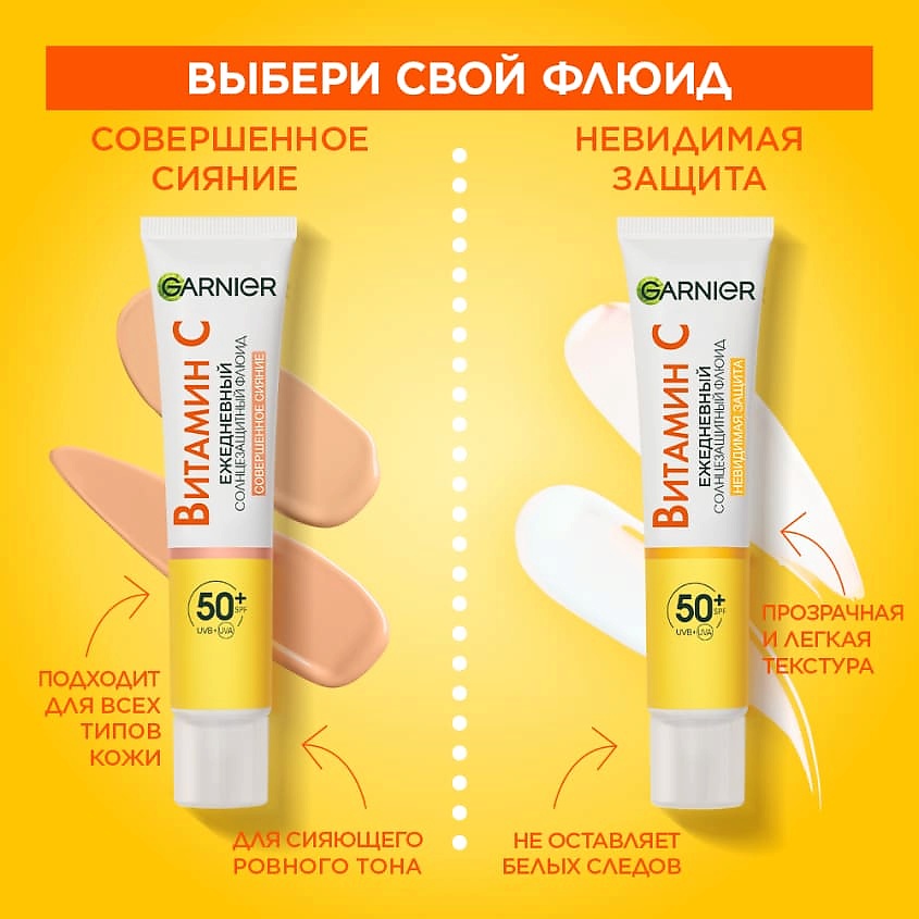 фото Garnier ежедневный тонирующий солнезащитный флюид совершенное сияние spf 50+