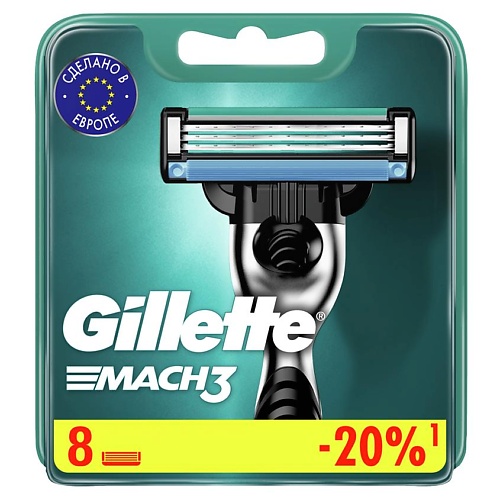 GILLETTE Сменные кассеты для бритья Mach3, фото 1