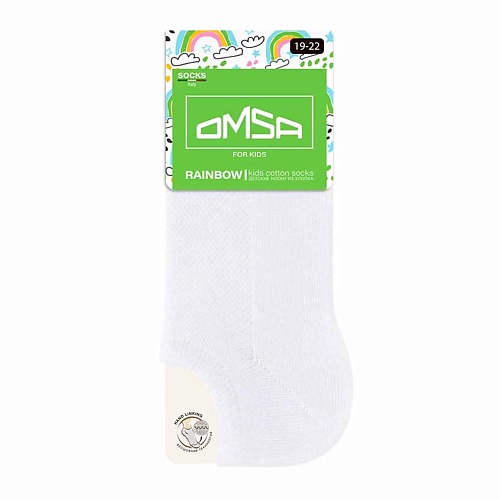 OMSA Kids 21C01 Носки детские супер укороченные Bianco 0 omsa носки 40 ден calzino easy day caramello