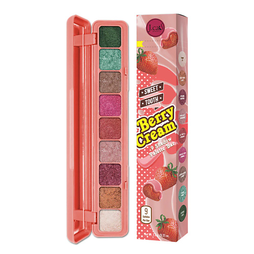 Тени для век J. CAT BEAUTY Палетка теней для век 9 оттенков SWEET TOOTH