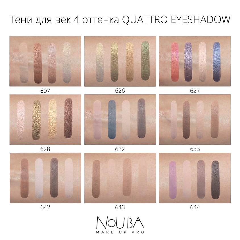 фото Nouba тени для век 4 оттенка quattro eyeshadow