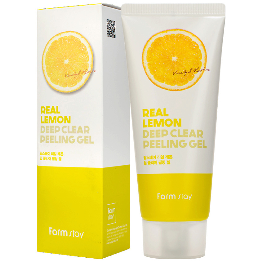 фото Farmstay гель для лица отшелушивающий с экстрактом лимона real lemon deep clear peeling gel