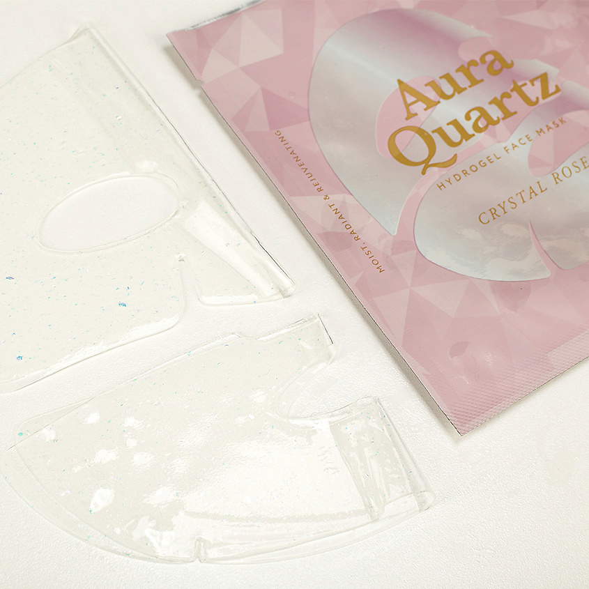 фото Petitfee маска гидрогелевая для лица с жемчужной пудрой aura quartz hydrogel face mask