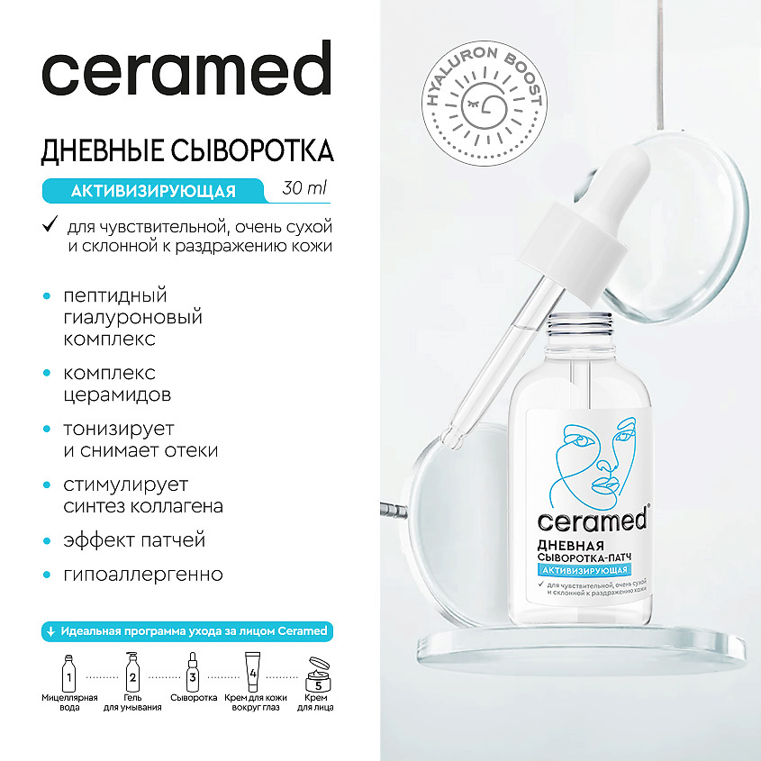 фото Ceramed сыворотка-патч для лица активизирующая дневная