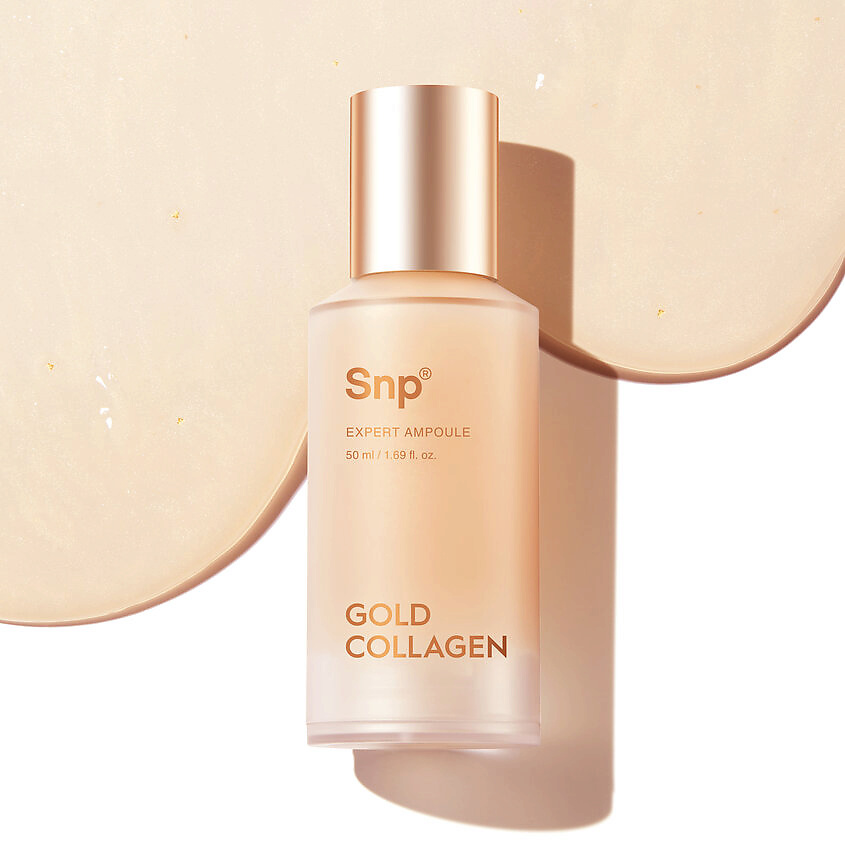 фото Snp сыворотка для лица с золотом и коллагеном gold collagen