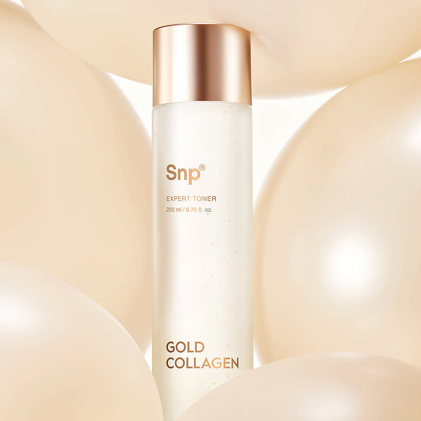 фото Snp тонер для лица с золотом и коллагеном gold collagen