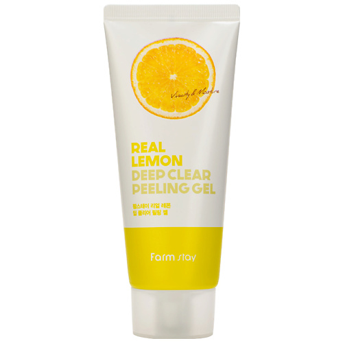 FARMSTAY Гель для лица отшелушивающий с экстрактом лимона Real Lemon Deep Clear Peeling Gel