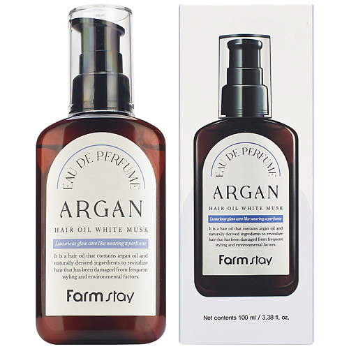 FARMSTAY Масло для волос аргановое с ароматом белого мускуса Agran Hair Oil White Musk