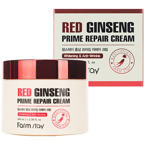 Крем для лица FARMSTAY Крем для лица Восстанавливающий с экстрактом красного женьшеня Red Ginseng Prime Repair Cream