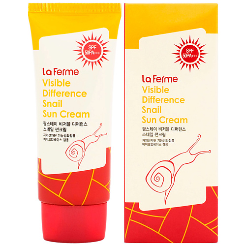 FARMSTAY Крем для лица Солнцезащитный с муцином улитки SPF50 PA+++ Visible Difference Snail Sun Crème солнцезащитный крем для лица spf50