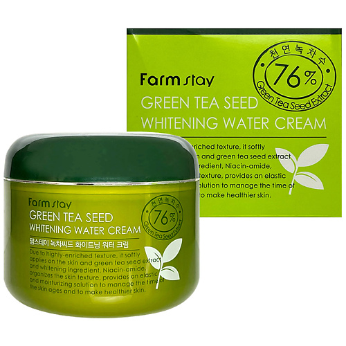 Крем для лица FARMSTAY Крем для лица Увлажняющий с семенами зеленого чая выравнивающий тон кожи Green Tea Seed Whitening Water Cream