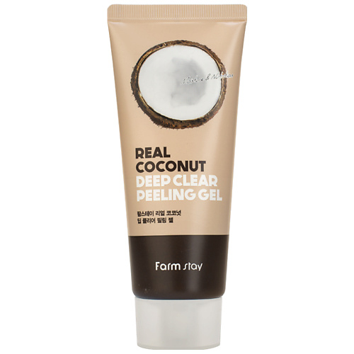 FARMSTAY Гель для лица отшелушивающий с экстрактом кокоса Real Coconut Deep Clear Peeling Gel