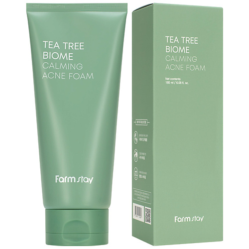 Крем для умывания FARMSTAY Пенка для умывания Успокаивающая для проблемной кожи Tea Tree Biome Calming Acne Foam