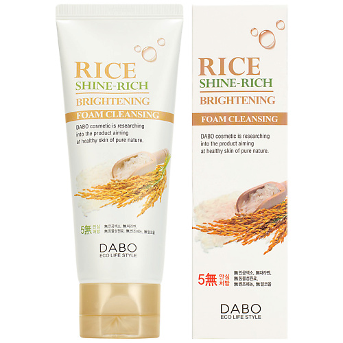 Крем для умывания DABO Пенка для умывания очищающая с экстрактом риса Rice Shine-Rich Brightening Foam Cleansing