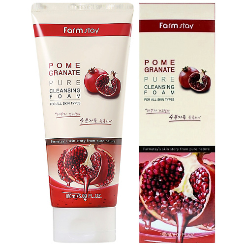 FARMSTAY Пенка для умывания очищающая с экстрактом граната Pomegranate Pure Cleansing Foam