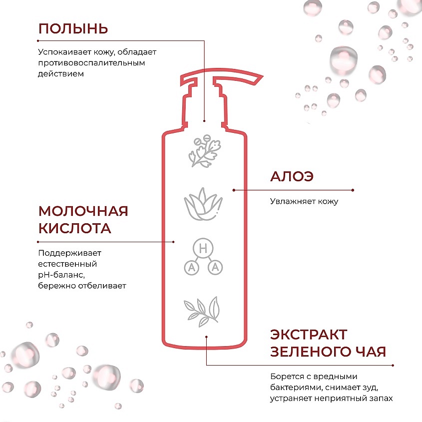 SOLOMEYA Гель для интимной гигиены с осветляющим эффектом c молочной кислотой и зелёным чаем Lightening Intimate Cleansing Wash, фото 2