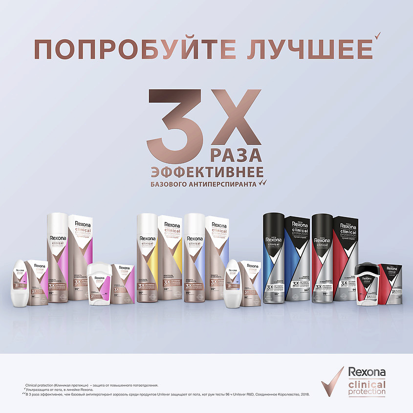 REXONA Антиперспирант-дезодорант спрей Защита и Уверенность Men Clinical Protection, фото 2