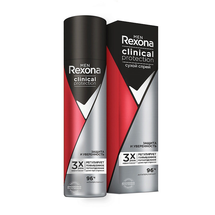 REXONA Антиперспирант-дезодорант спрей Защита и Уверенность Men Clinical Protection, фото 4