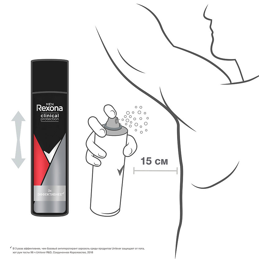 REXONA Антиперспирант-дезодорант спрей Защита и Уверенность Men Clinical Protection, фото 8