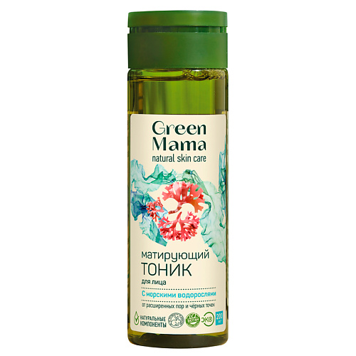 GREEN MAMA Матирующий тоник для лица от расширенных пор и черных точек Natural Skin Care