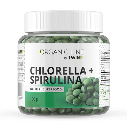 1WIN Диетический комплекс Хлорелла и Спирулина в таблетках Chlorella + Spirulina Natural Superfood