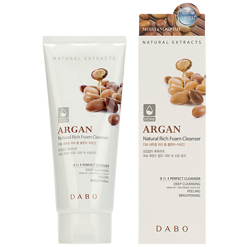 DABO Пенка для умывания успокаивающая c аргановым маслом Argan Natural Rich Foam Cleanser