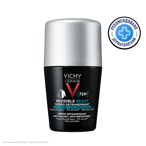 Дезодорант-ролик VICHY Дезодорант-антиперспирант шариковый мужской Homme Invisible Resist