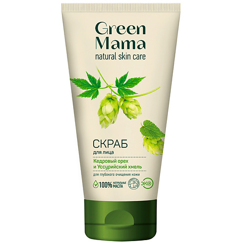 GREEN MAMA Скраб для лица Кедровый орех и уссурийский хмель Natural Skin Care