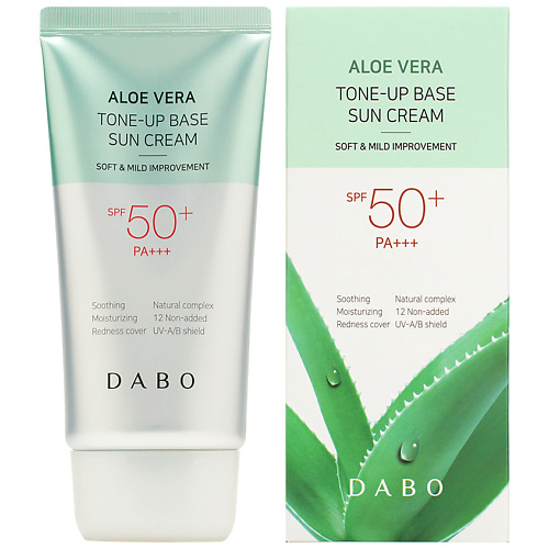 DABO Крем для лица солнцезащитный с тонирующим эффектом с алоэ вера SPF50+ PA+++ Aloe Vera Tone Up Base Sun Cream