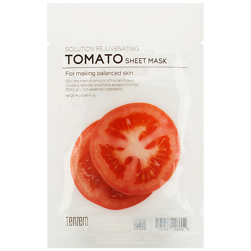 TENZERO Маска для лица тканевая с экстрактом томата Solution Rejuvenating Tomato Sheet Mask, фото 1