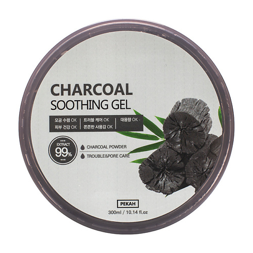 фото Pekah универсальный гель для лица и тела с чёрным углём charcoal soothing gel