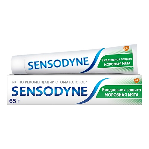 

SENSODYNE Зубная паста ежедневная защита морозная мята для чувствительных зубов с фтором, Зубная паста ежедневная защита морозная мята для чувствительных зубов с фтором