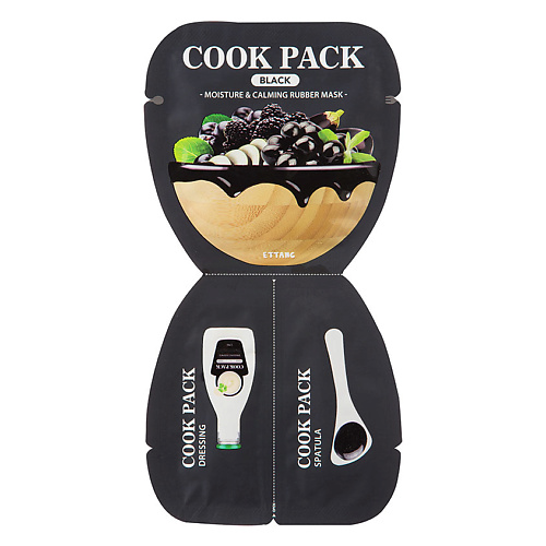 

ETTANG Маска для лица увлажняющая и успокаивающая Cook Pack Black Moisture & Calming Rubber Mask, Маска для лица увлажняющая и успокаивающая Cook Pack Black Moisture & Calming Rubber Mask