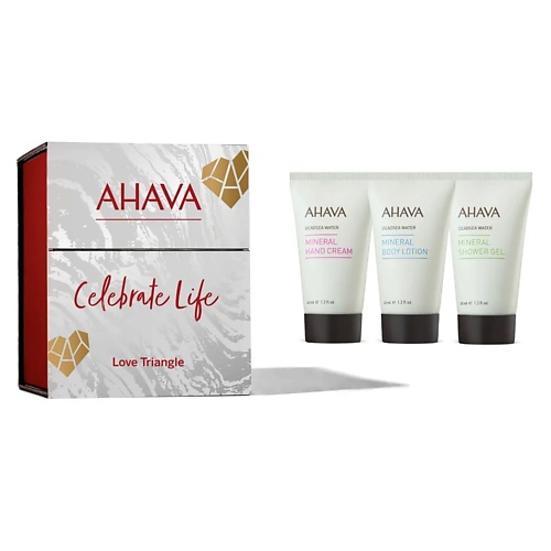 AHAVA Подарочный набор Love Triangle: крем для тела + крем для рук + гель для душа