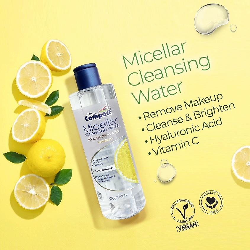 ULTRA COMPACT Вода мицеллярная для снятия макияжа с витамином С Micellar Cleansing Water Vitamin C, фото 2