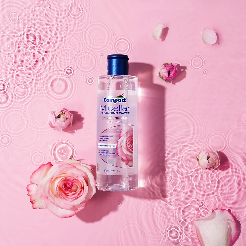 ULTRA COMPACT Вода мицеллярная для снятия макияжа с экстрактом розы Micellar Cleansing Water Rose Water, фото 3