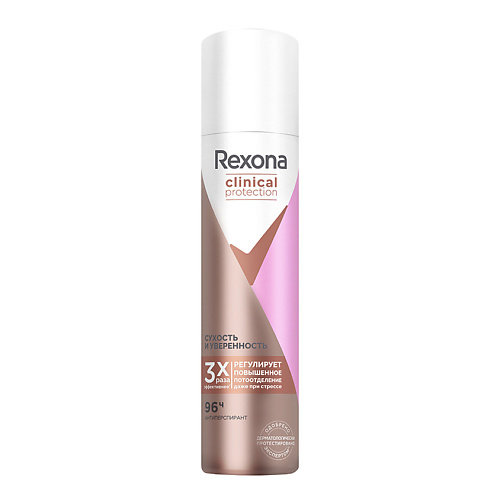 

REXONA Дезодорант-спрей CLINICAL PROTECTION Сухость и уверенность 96 ч, Дезодорант-спрей CLINICAL PROTECTION Сухость и уверенность 96 ч