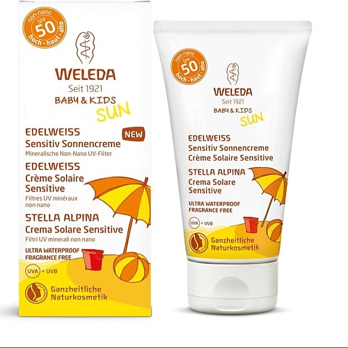 WELEDA Солнцезащитный крем Edelweiss Sunscreen SPF 50 для чувствительной кожи 50.0