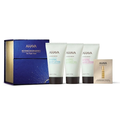 AHAVA Подарочный набор Triple Treat: крем для тела + крем для рук + гель для душа + сыворотка