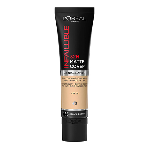 L'ORÉAL PARIS Ультраматирующий стойкий тональный крем 32ч Матовое Покрытие Infailible Matte Cover