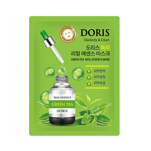 фото Jigott doris тканевая маска для лица зеленый чай green tea real essence mask