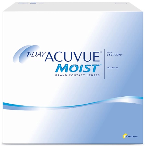 

ACUVUE Однодневные контактные линзы 1-DAY ACUVUE MOIST with LACREON 180 шт., Однодневные контактные линзы 1-DAY ACUVUE MOIST with LACREON 180 шт.