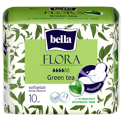 

BELLA Прокладки FLORA Green tea 10.0, Прокладки FLORA Green tea