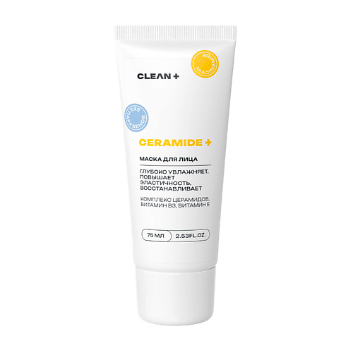 CLEAN+ Маска для лица, увлажняющая для сухой кожи CERAMIDE 75.0