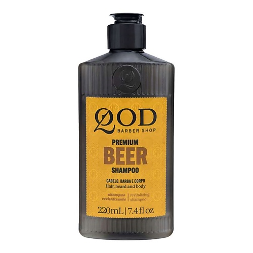 QOD BARBER SHOP Восстанавливающий шампунь для волос, бороды и тела Premium Beer Shampoo