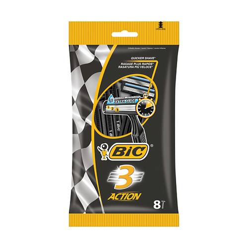 

BIC Одноразовые бритвы мужские 3 лезвия 3 Action 27.0, Одноразовые бритвы мужские 3 лезвия 3 Action