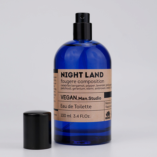 VEGAN.LOVE.STUDIO Туалетная вода мужская Night Land древесный амбровый с нотами ванили 100.0